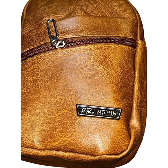 Unisex PU Leather Adjustable Travel/Cross body Bag in Whiskey Brown NWOT - Picture 6 of 10